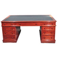 Antique Fine Quality Large English Mahogany Partners' Desk