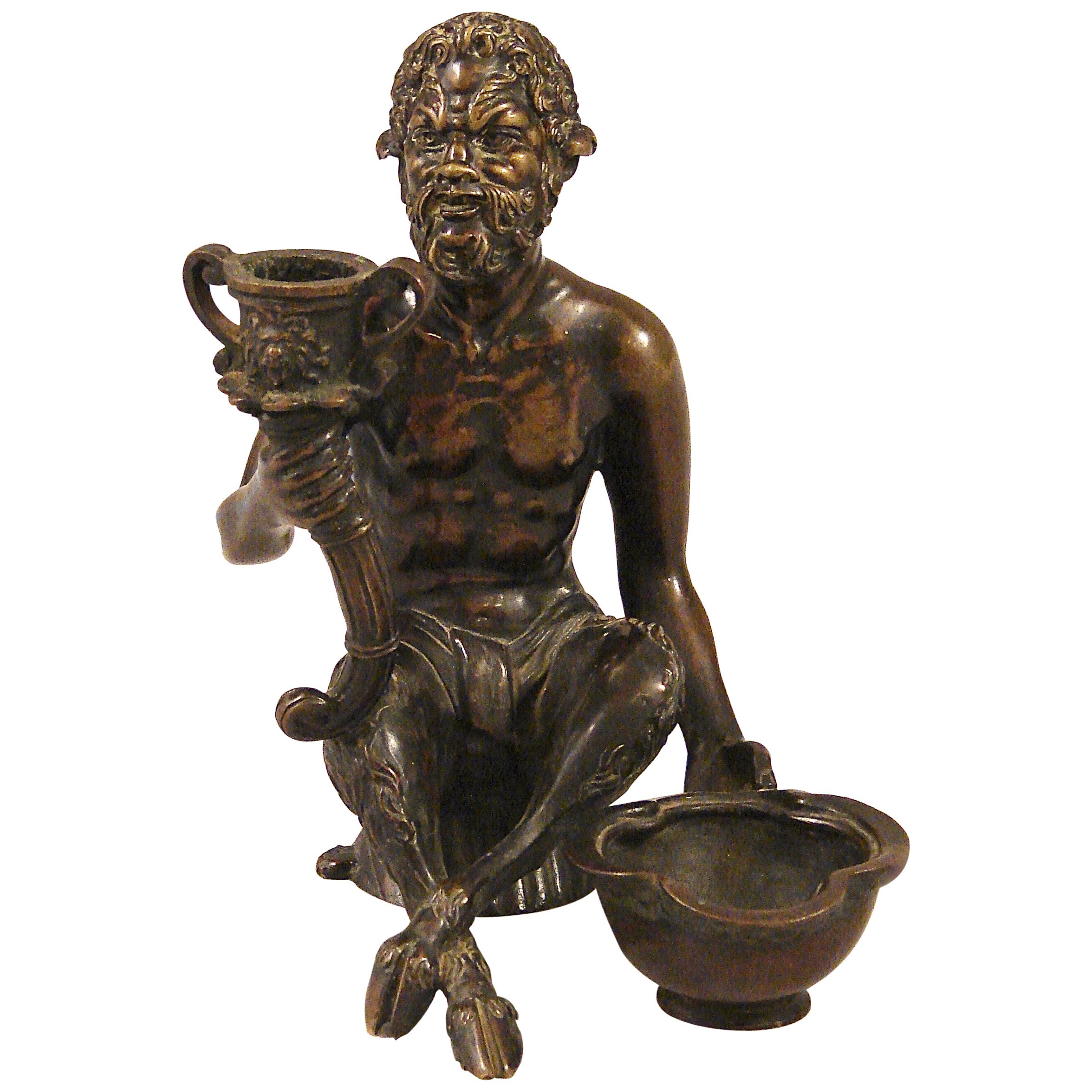 After Eugene Louis Lequesne, French Bronze of a Satyr Sculpture