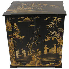 English Chinoiserie Papier Mache Table Cabinet by Jennens & Bettridge