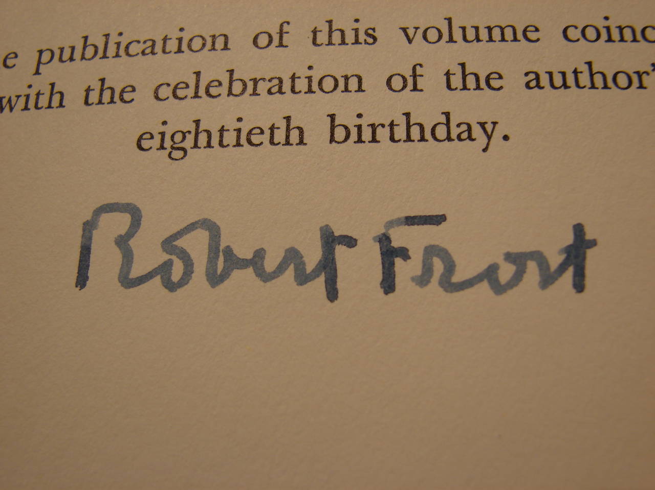 Paper Signed First Edition of Aforesaid by Robert Frost with Slipcase