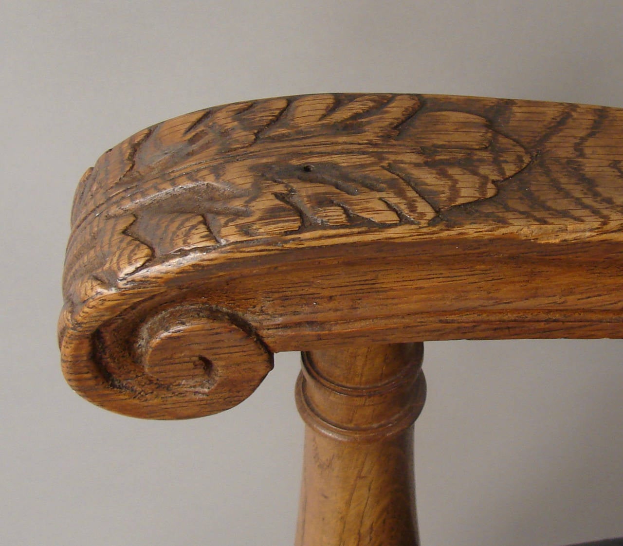 19th Century Pair of Large Scale German Oak Leather Upholstered Armchairs