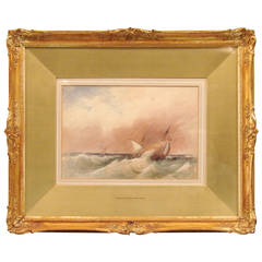 Marine Watercolor Attributed to Anthony Fielding