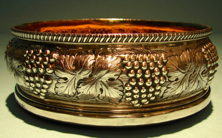 George III Sterling Silver and Wood Decanter Coaster