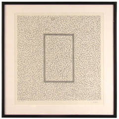 Jiri Kolar Abstract Etching on Paper, Framed