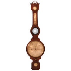 Antique Late Georgian Mahogany 5 Dial Banjo Barometer