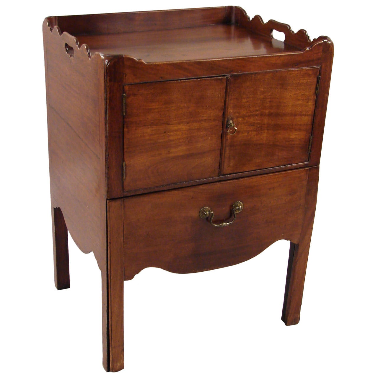 III Mahogany Tray Top Bedside Commode at 1stdibs