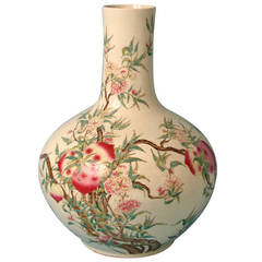 Large and Impressive Ch'ien Lung Style Famille Rose Bottleneck Vase