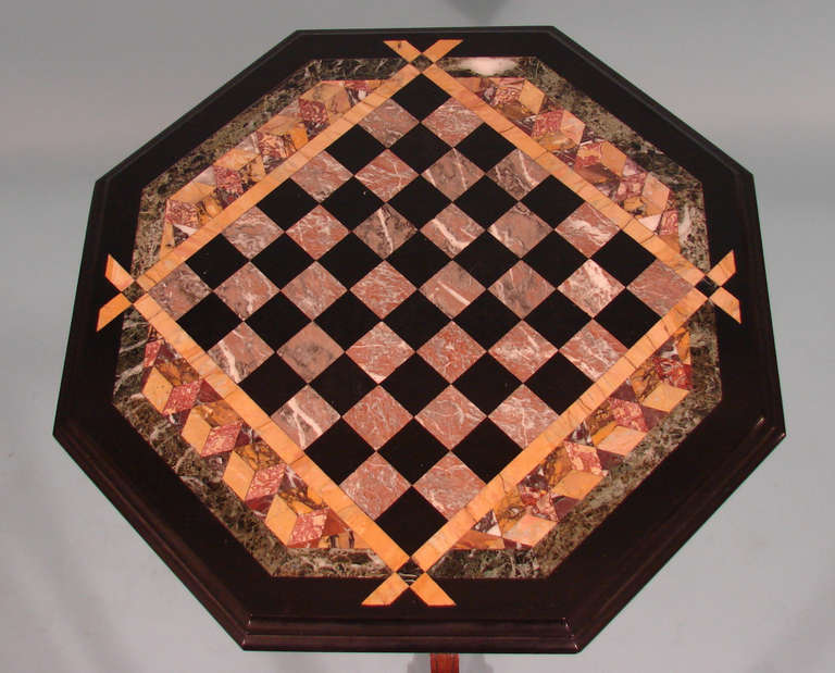 British English Specimen Marble-Top Games Table