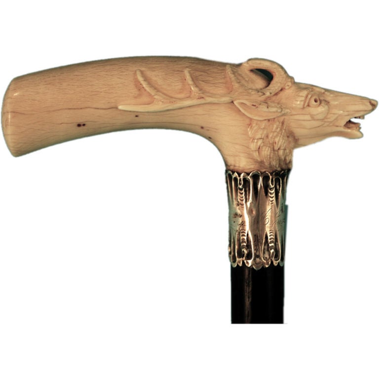 Antique Ivory Handled Cane
