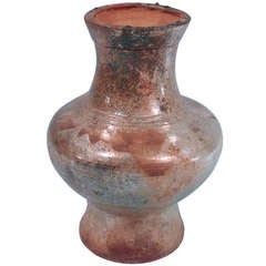 Antique Glazed Chinese Earthenware Vase Han Dynasty
