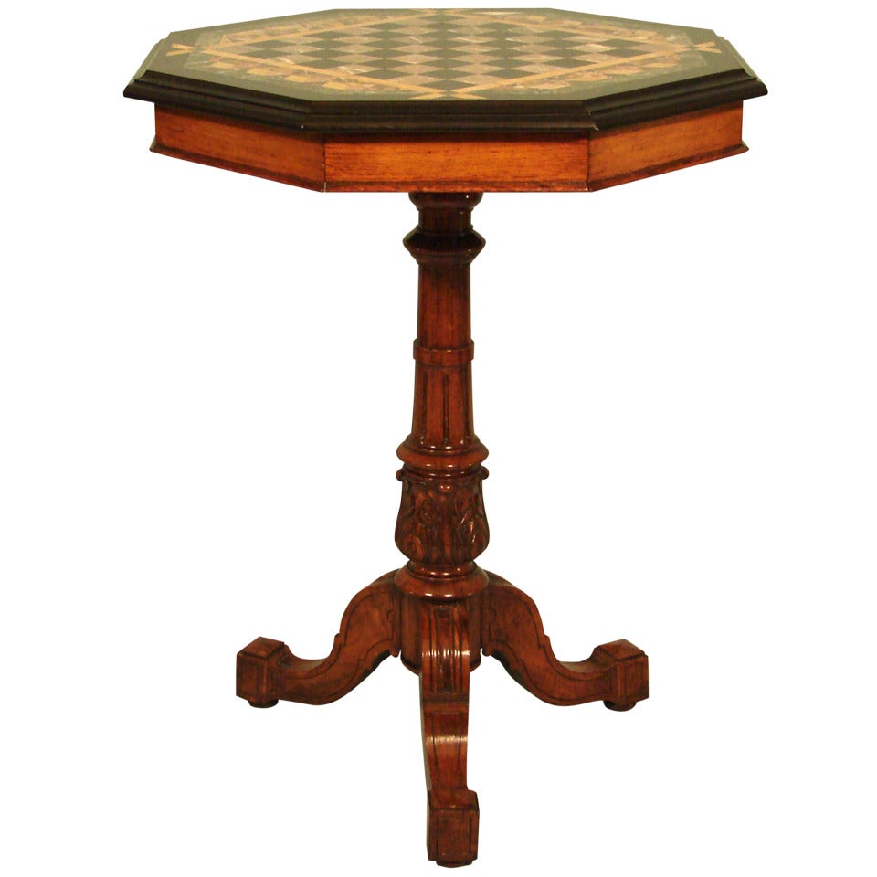 English Specimen Marble-Top Games Table