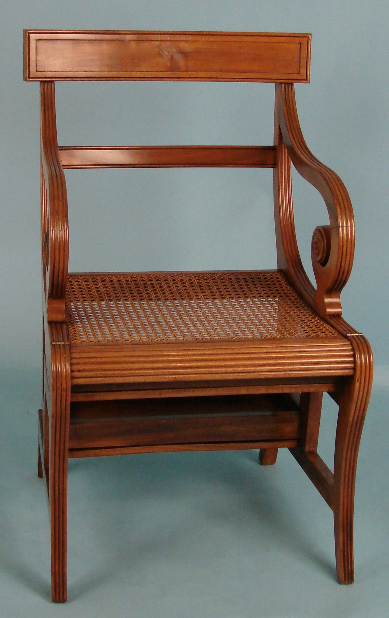 Regency Style Mahogany Metamorphic Library Armchair
