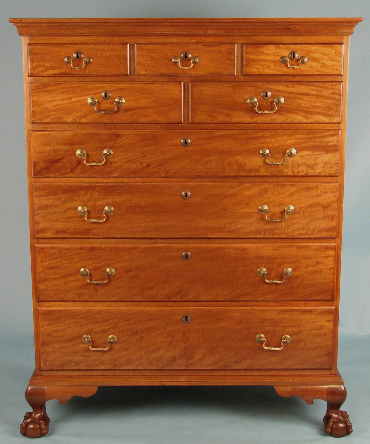 American Mahogany Chippendale Style Tall Chest