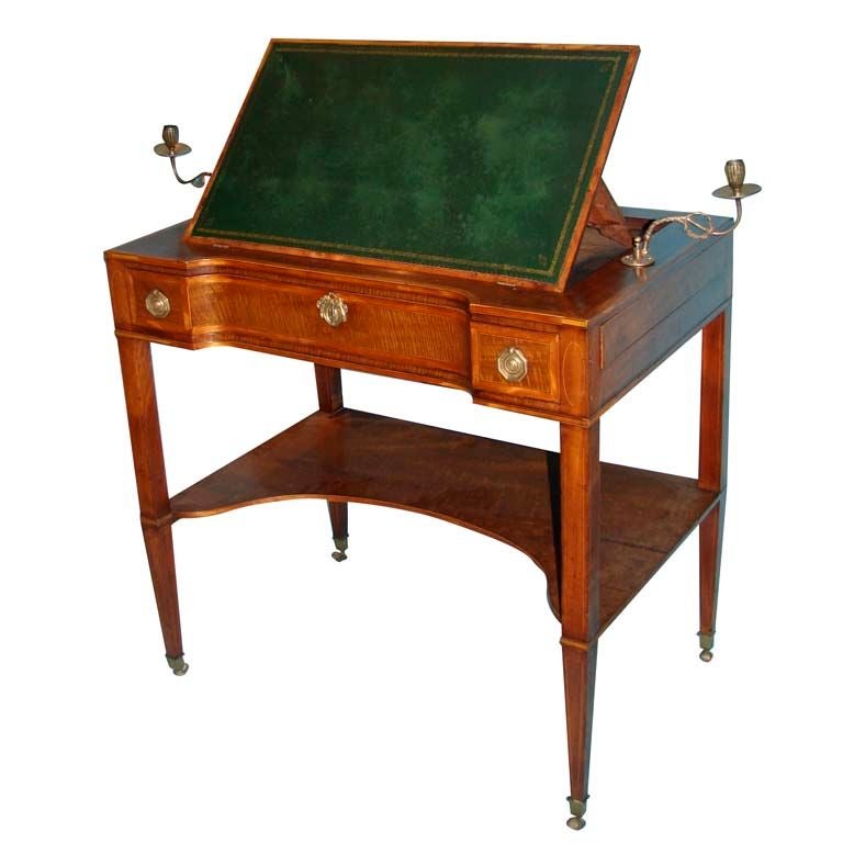 Elegant Hepplewhite writing table with concealed compartments. at 1stDibs