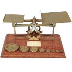 Antique English Postal Scale and Graduated Weights
