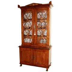 Lovely Northern European Neoclassical Elm Bookcase Cabinet