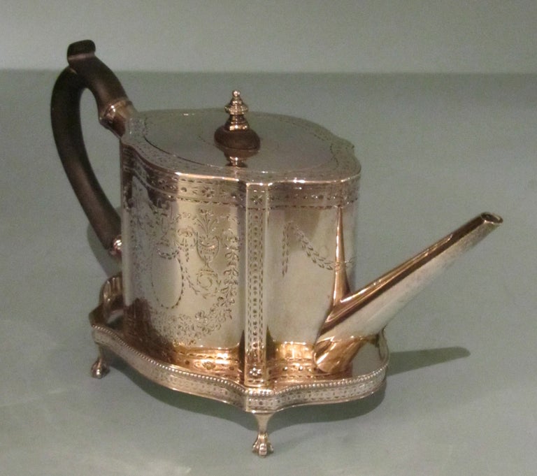 Regency Sterling Tea Pot on Original Stand Stand