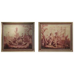 Fine Pair of Chinoserie Oil Paintings