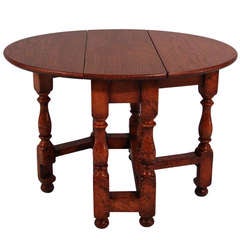 Antique Dimiutive Oak Dropleaf Side Table