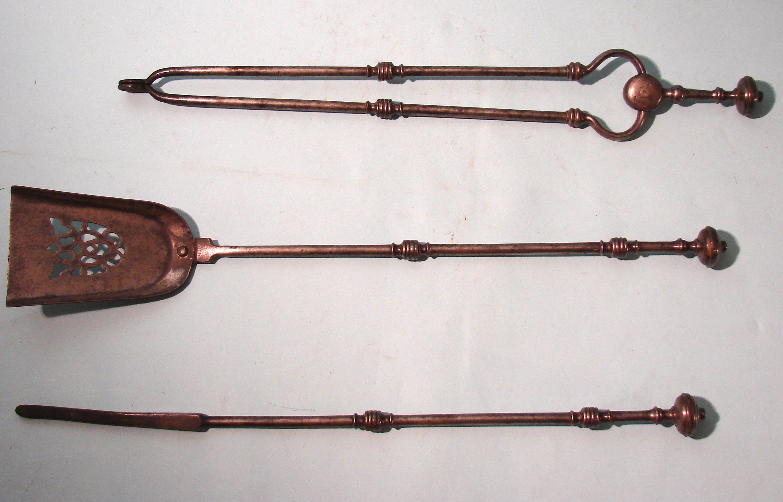 Set of 3 Nineteenth Century English Steel Fire Tools