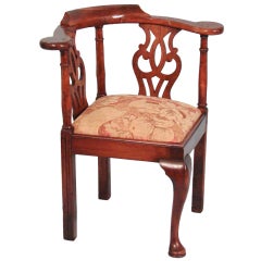 Antique George III Mahogany Corner Chair