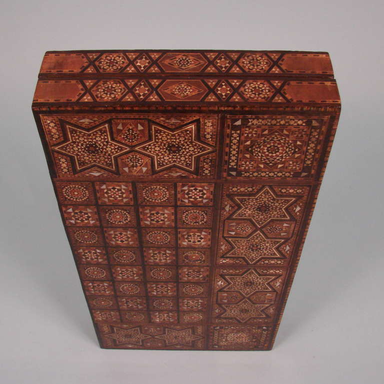 Antique Backgammon Board and Pieces 2