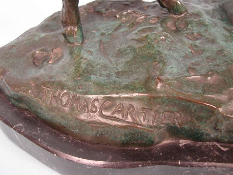 Bronze Satyr with Goats by Thomas Cartier In Excellent Condition In San Francisco, CA