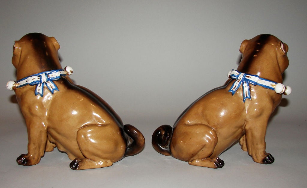 English A pair of porcelain pug dogs