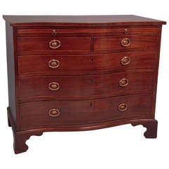 George III Mahogany Serpentine Chest Attributed to Gillows
