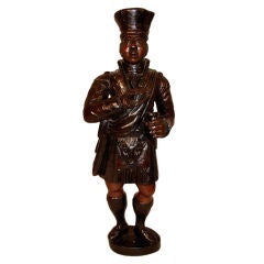 Scottish Wooden Tobaccanist Figure