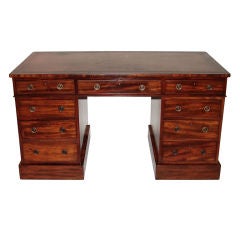 English mahogany pedestal desk. Circa 1840