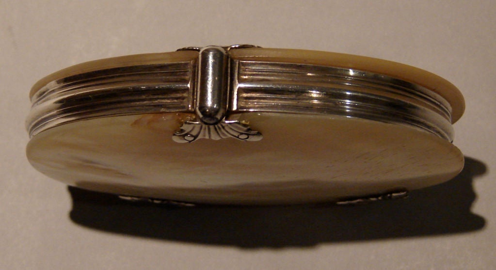 Mother-of-Pearl English oval silver mounted mother of pearl magnifier