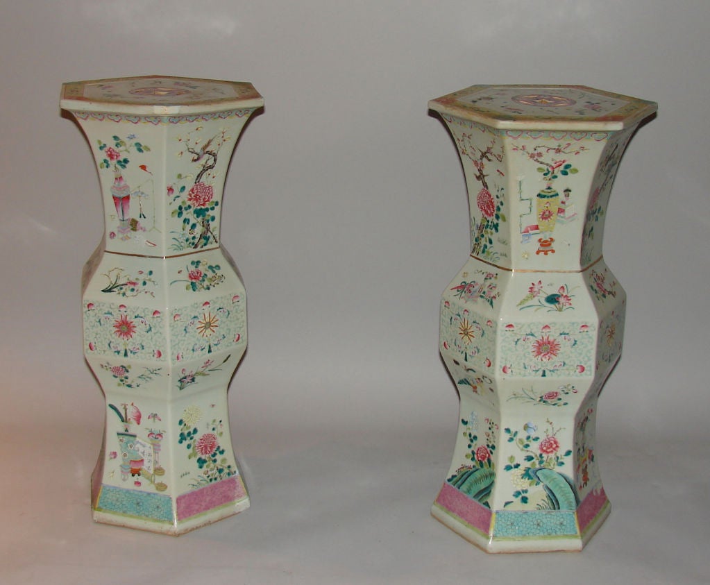 Pair of Chinese export plant stands