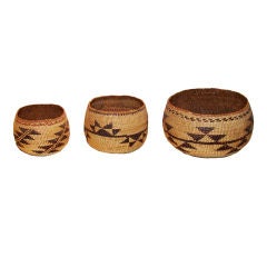 Set of 3 Native American baskets