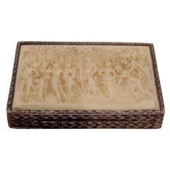 Used Continental ivory inset silvered  box