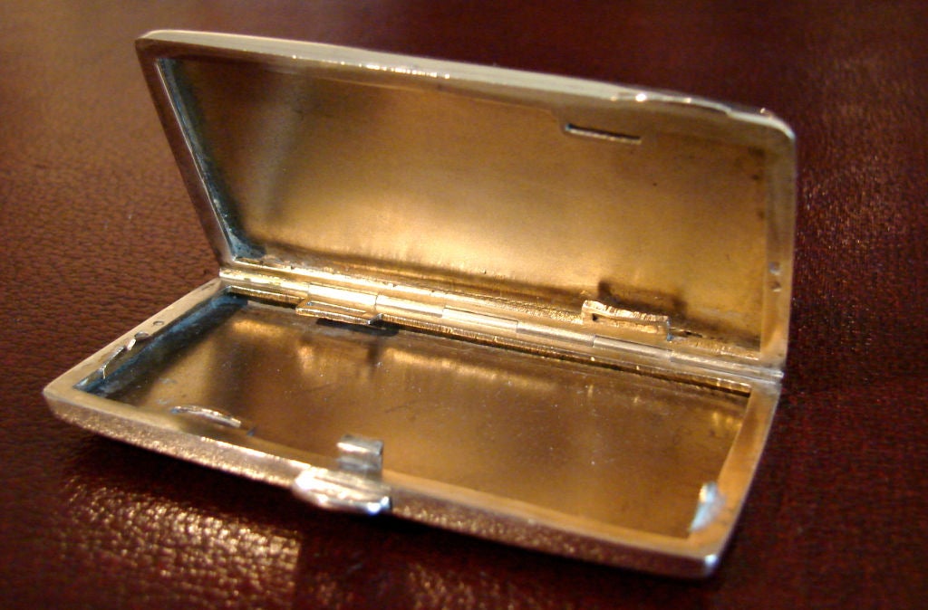 English Silver and Enamel Cigarette Case In Excellent Condition In San Francisco, CA