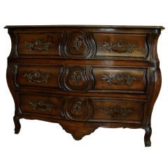 Fine and Large Louis XV Walnut Bombe Commode