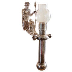 Cast silvered metal Neptune ship sconces