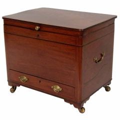 English mahogany traveling chest