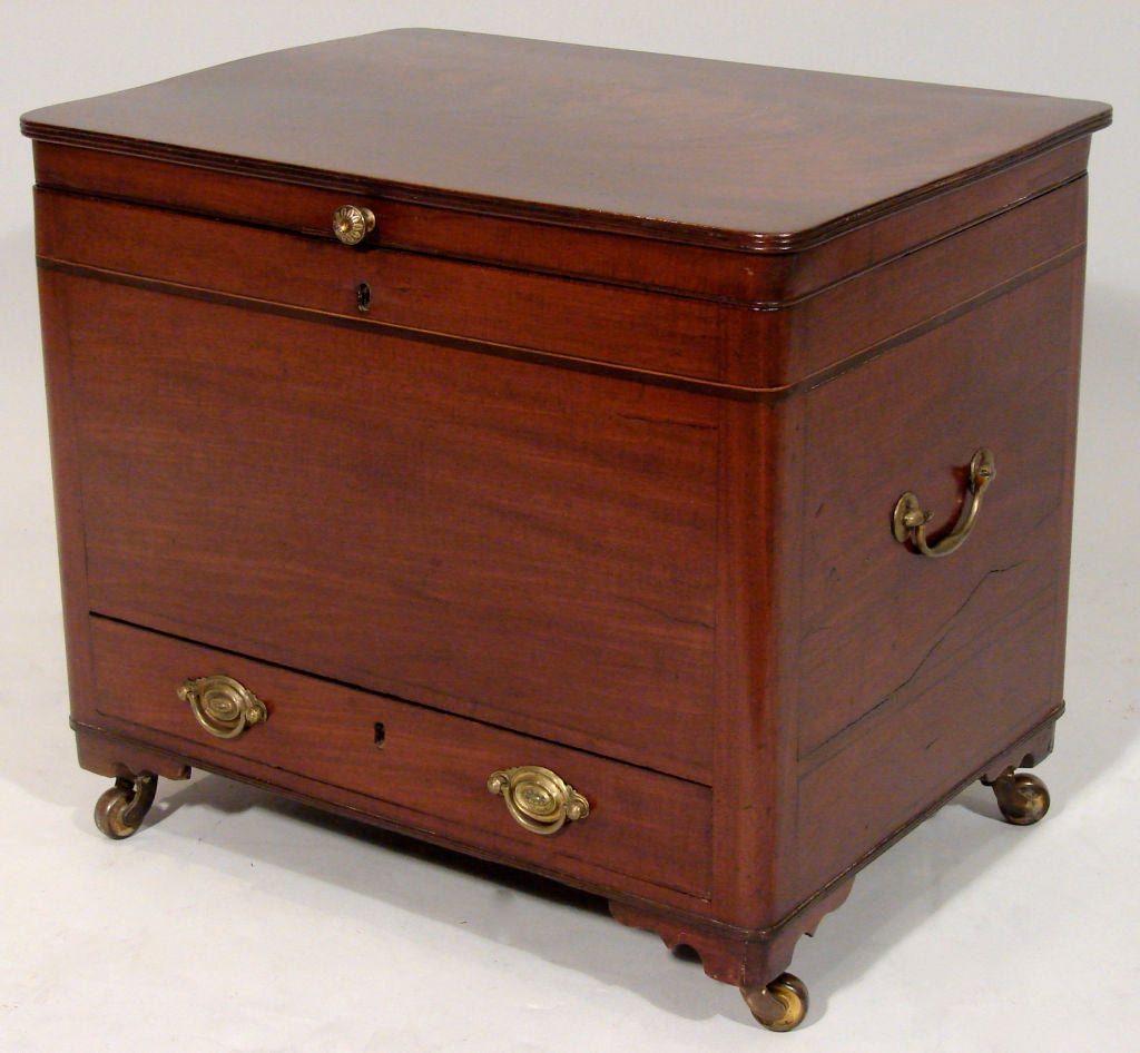 English mahogany traveling chest