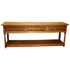 Antique Large English 18th century pine dresser base