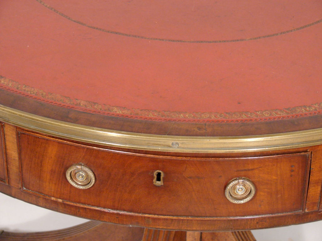 Fine George III Mahogany Brass-Mounted Drum Table In Excellent Condition In San Francisco, CA