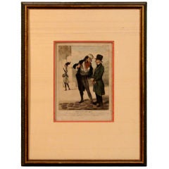 French Colored Lithograph by Honore Daumier