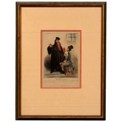 French Colored Lithograph by Honore Daumier