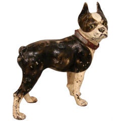 Antique Boston Terrier cast iron doorstop