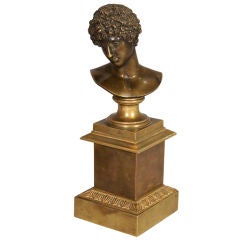 Bronze neoclassical bust of Antinous