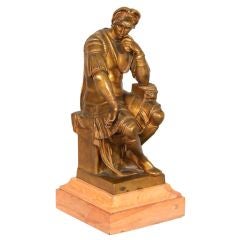 Bronze of Lorenzo de Medici on marble base