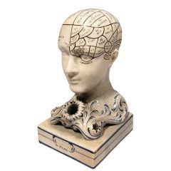 Staffordshire pottery phrenology head pen stand