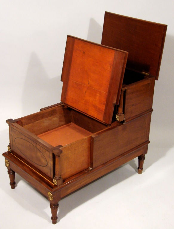 English Regency style inlaid mahogany library or bed steps