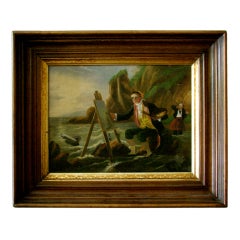 Framed Naive School Oil on Canvas